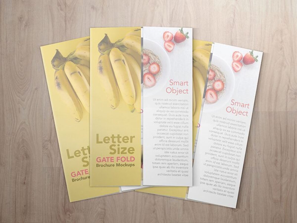 8.5x11 Gatefold Brochure Mockups