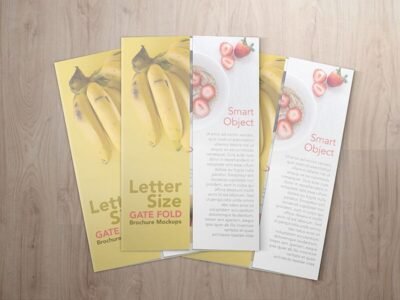 8.5x11 Gatefold Brochure Mockups
