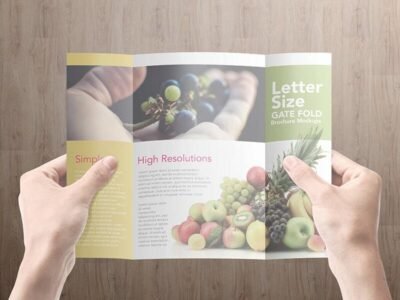 8.5x11 Gatefold Brochure Mockups