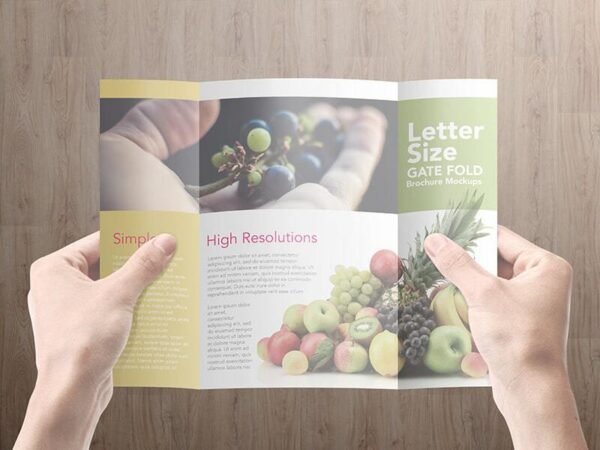 8.5x11 Gatefold Brochure Mockups