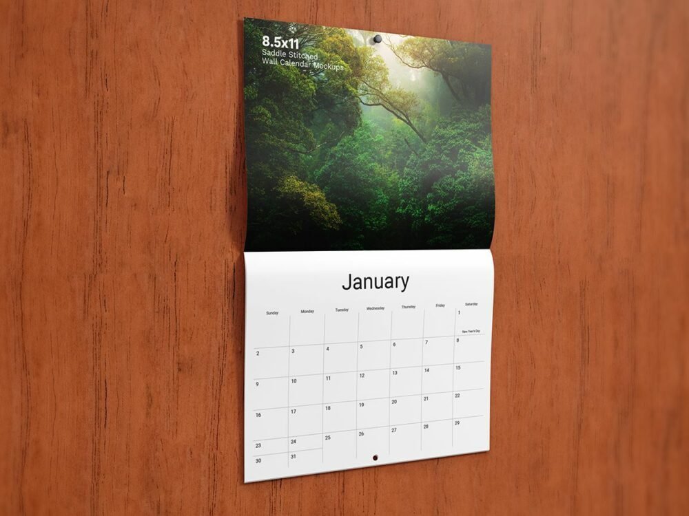  8.5x11 Wall Calendar Mockups 