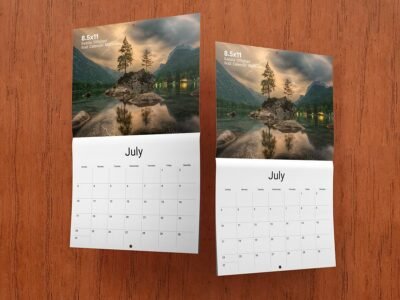 8.5x11 Wall Calendar Mockups