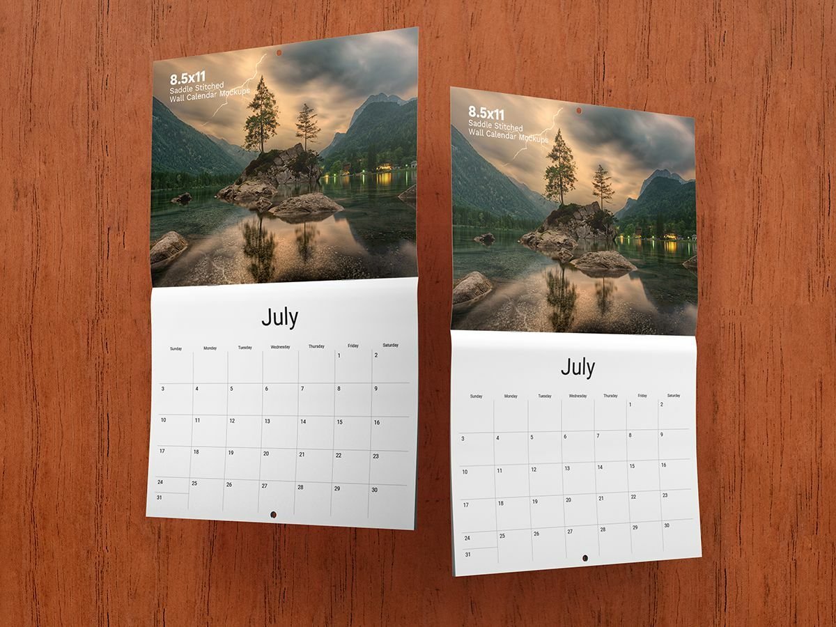 8.5x11 Wall Calendar Mockups