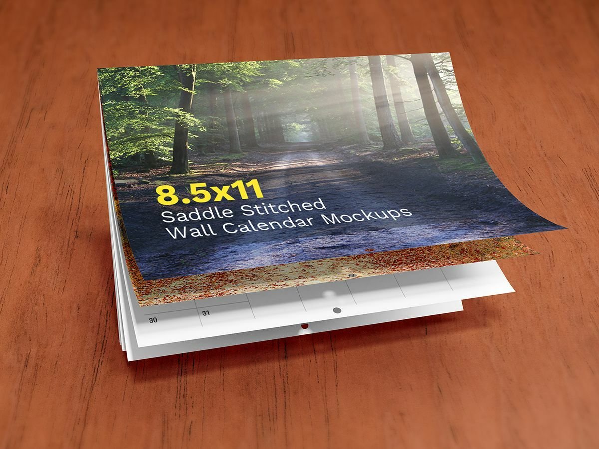 8.5x11 Wall Calendar Mockups