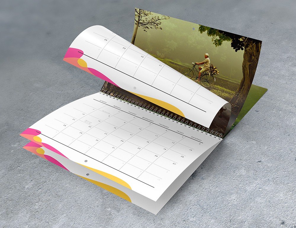 8.5x11 Wall Calendar Mockups Vectogravic Design