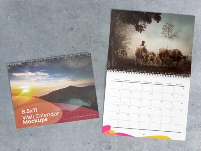 8.5x11 Wall Calendar Mockups Search 08