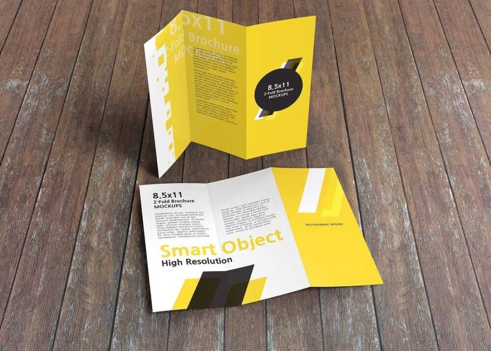  8.5x11 Z-Fold Brochure Mockups 