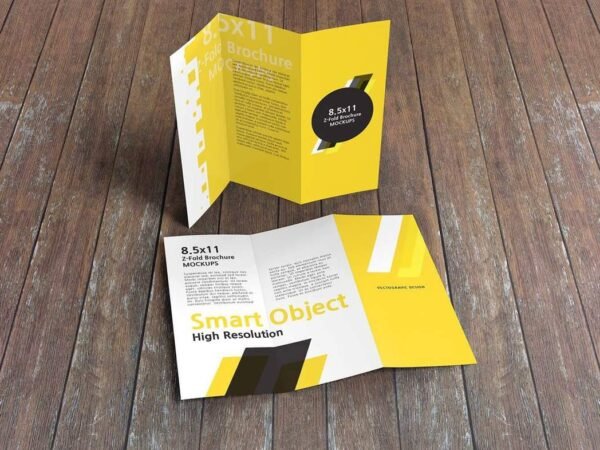 8.5x11 Z-Fold Brochure Mockups