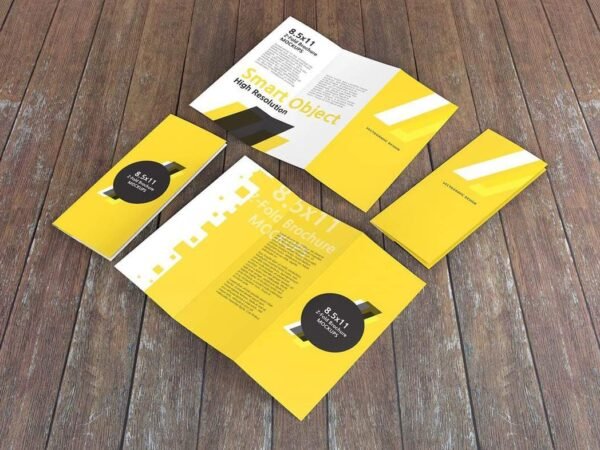 8.5x11 Z-Fold Brochure Mockups