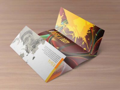 8.5x14 Double Gate Fold Brochure Mockups