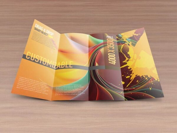 8.5x14 Double Gate Fold Brochure Mockups