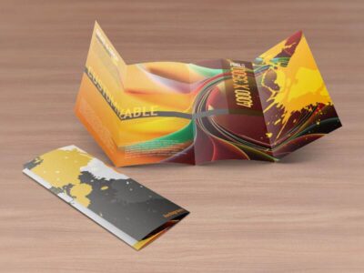 8.5x14 Double Gate Fold Brochure Mockups