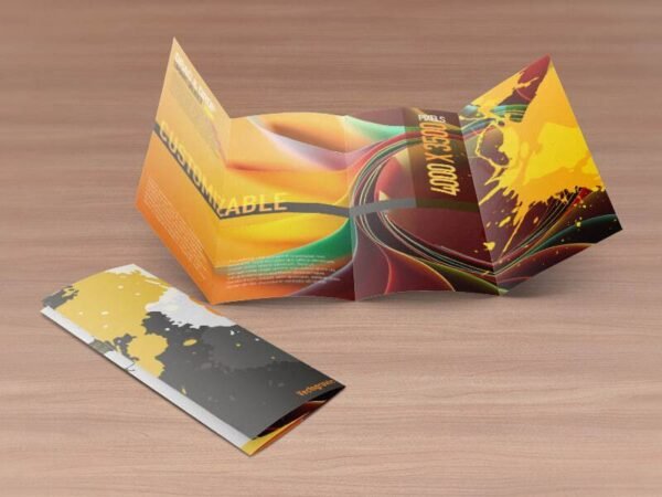 8.5x14 Double Gate Fold Brochure Mockups