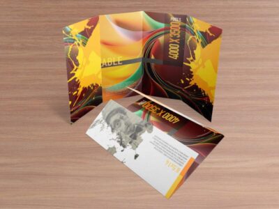 8.5x14 Double Gate Fold Brochure Mockups