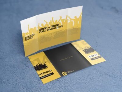 8.5x14 Gatefold Brochure Mockups