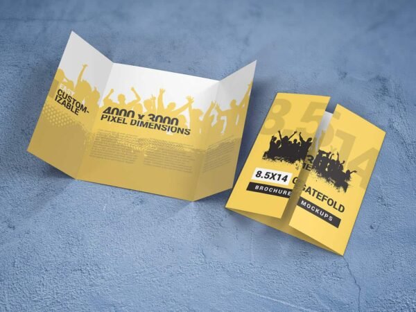8.5x14 Gatefold Brochure Mockups