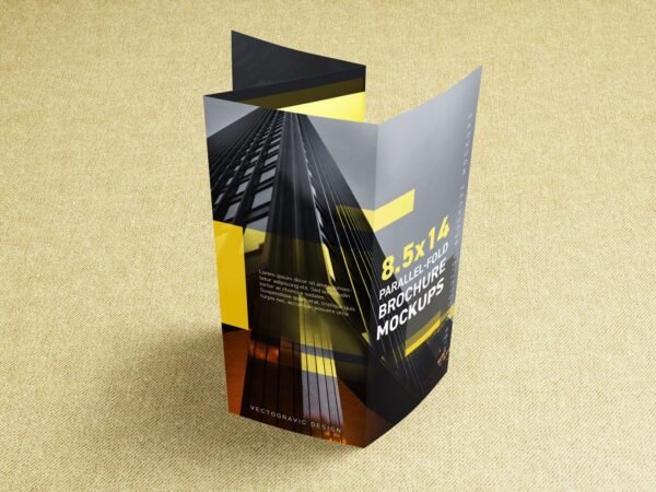 8.5×14 Parallel-fold Brochure Mockups