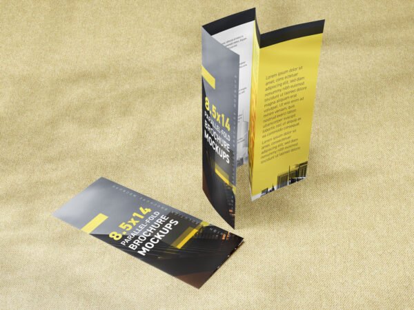 8.5×14 Parallel-fold Brochure Mockups