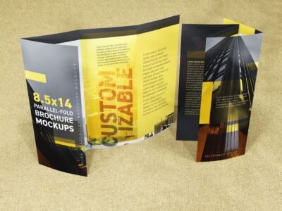 8.5×14 Parallel-fold Brochure Mockups
