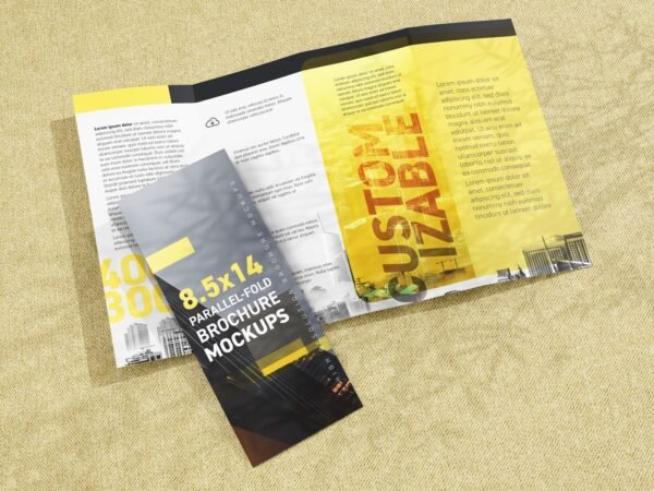 8.5×14 Parallel-fold Brochure Mockups