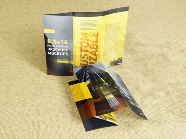 8.5×14 Parallel-fold Brochure Mockups