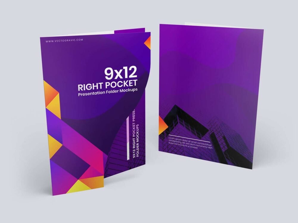  9x12 Right Pocket Presentation Folder Mockups 04 