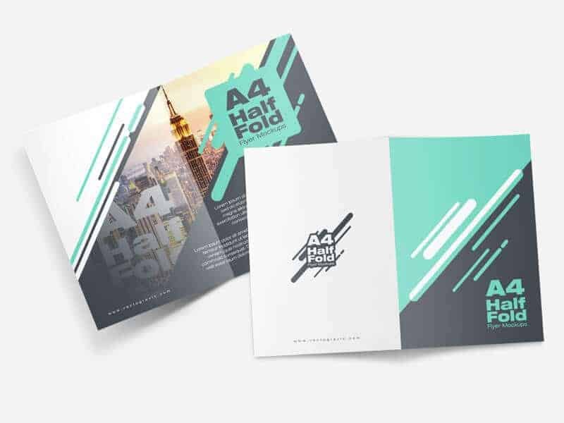 03 A4 Half Fold Flyer Mockups