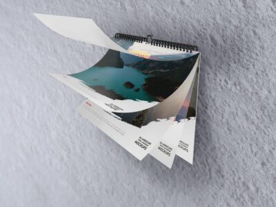 A4 Landscape Wall Calendar Mockups