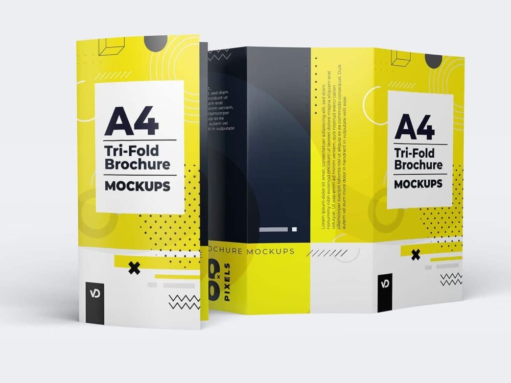  A4 Trifold Brochure Mockups 02 