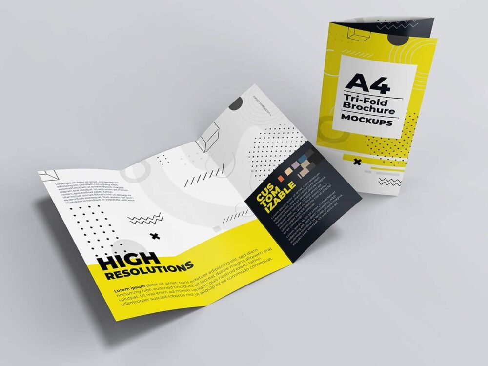  A4 Trifold Brochure Mockups 02 