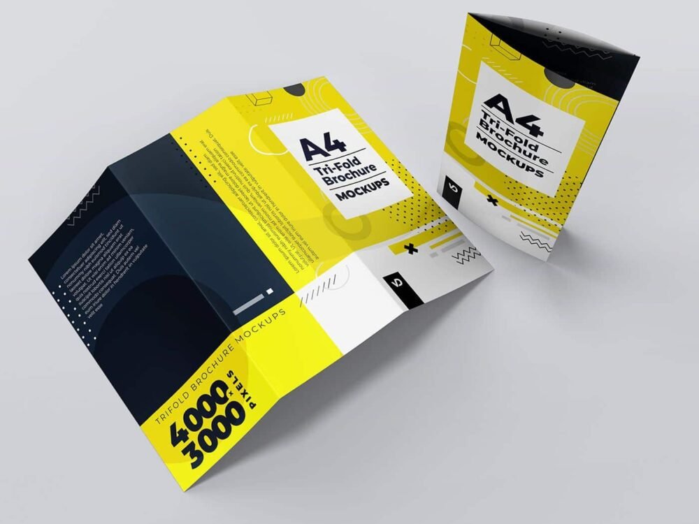  A4 Trifold Brochure Mockups 02 