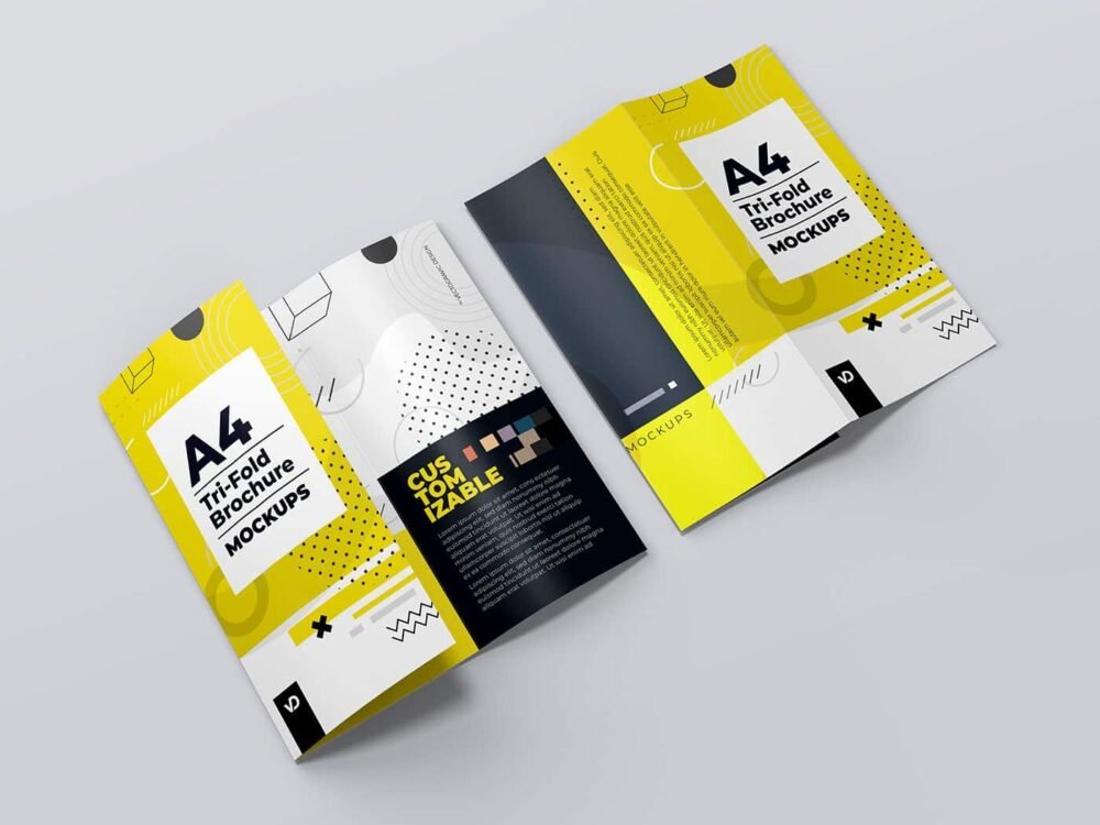  A4 Trifold Brochure Mockups 02 