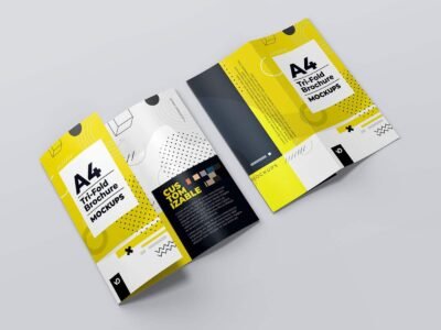 A4 Trifold Brochure Mockups 04