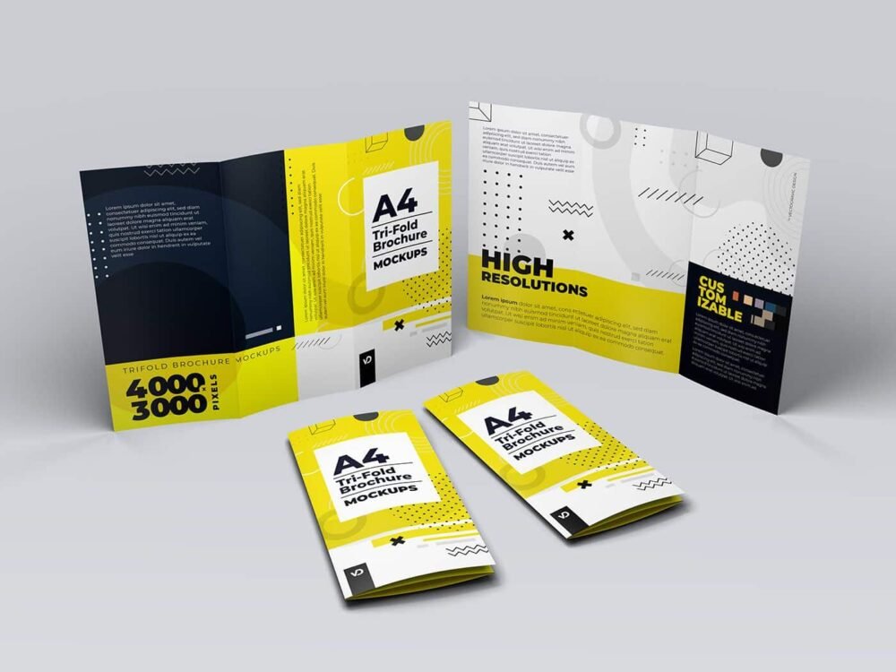  A4 Trifold Brochure Mockups 02 