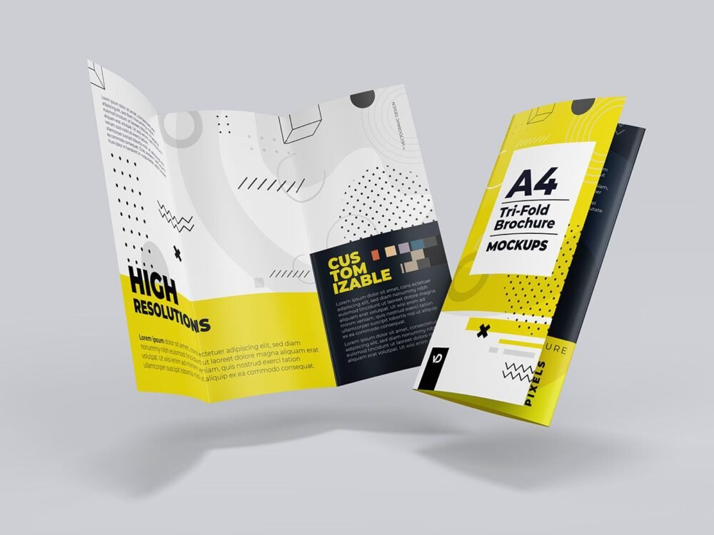  A4 Trifold Brochure Mockups 02 