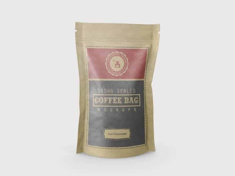 Brown Sealed Coffee Bag Mockups