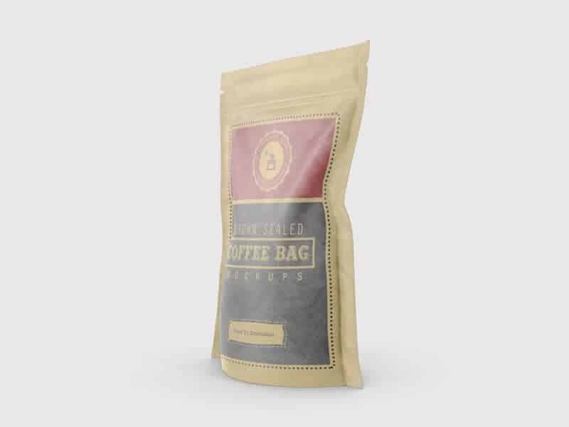 Brown Sealed Coffee Bag Mockups