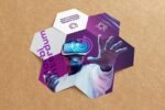 Center Folded Hexagon Brochure Mockups