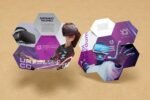 Center Folded Hexagon Brochure Mockups