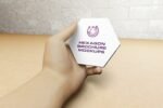Center Folded Hexagon Brochure Mockups