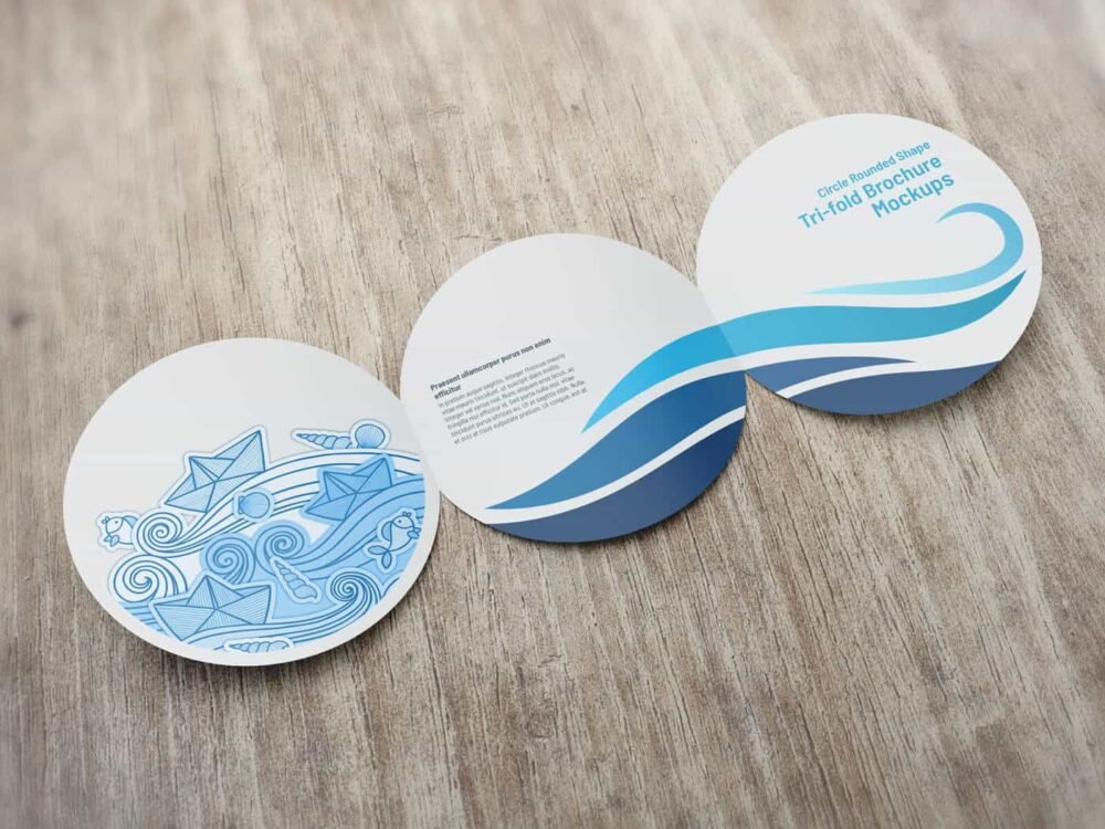  Circle Rounded Shape Brochure Mockups 