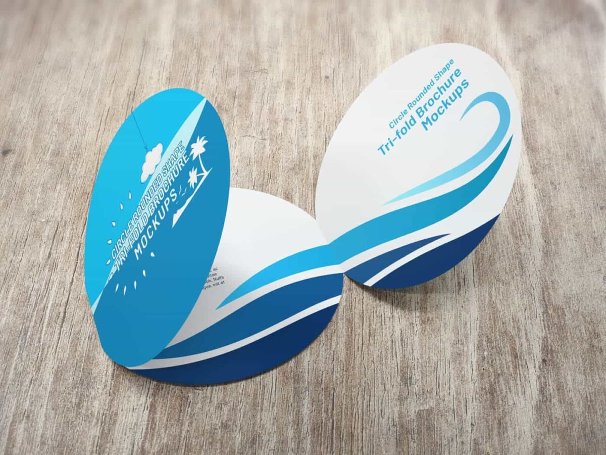 Circle Rounded Shape Brochure Mockups