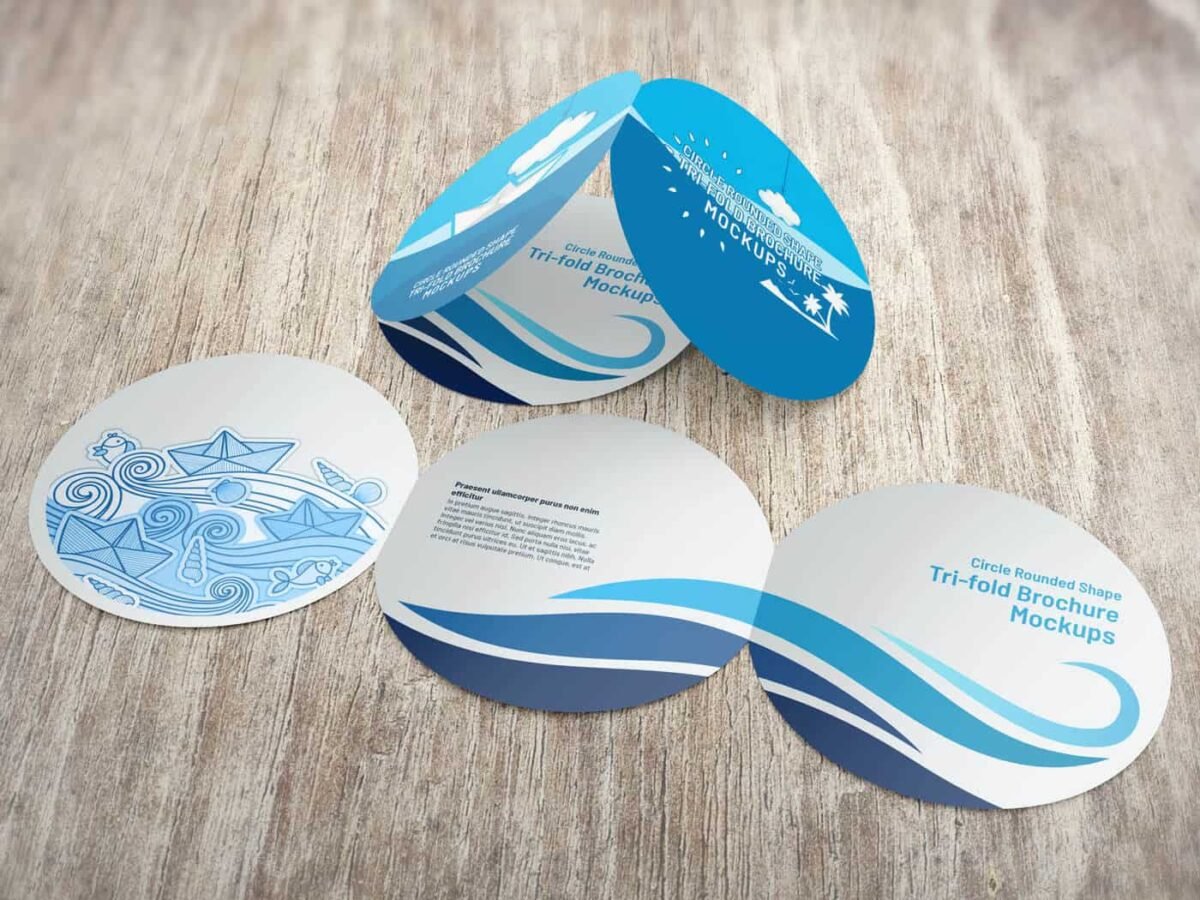 Circle Rounded Shape Brochure Mockups
