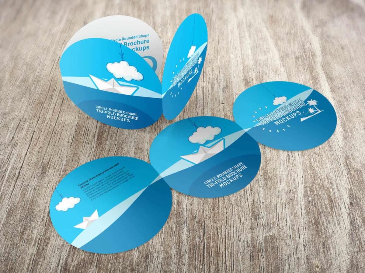 Circle Rounded Shape Brochure Mockups