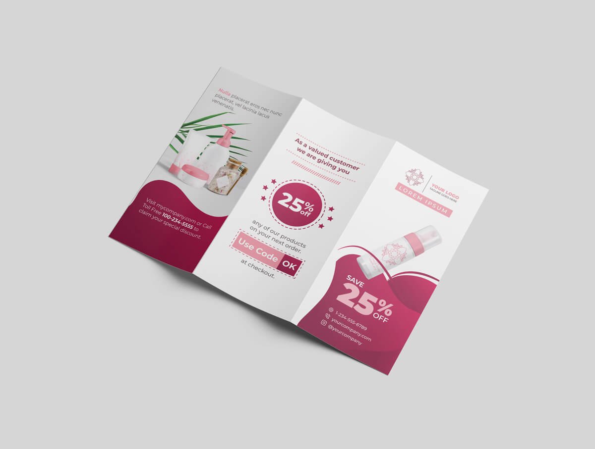 Cosmetic and Beauty Tri-Fold Template