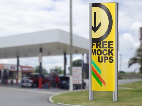 Curved Two-Sided Convex Sign Mockups 01