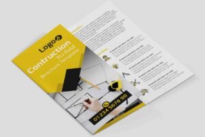 Customizable PSD Construction Trifold Brochure Template
