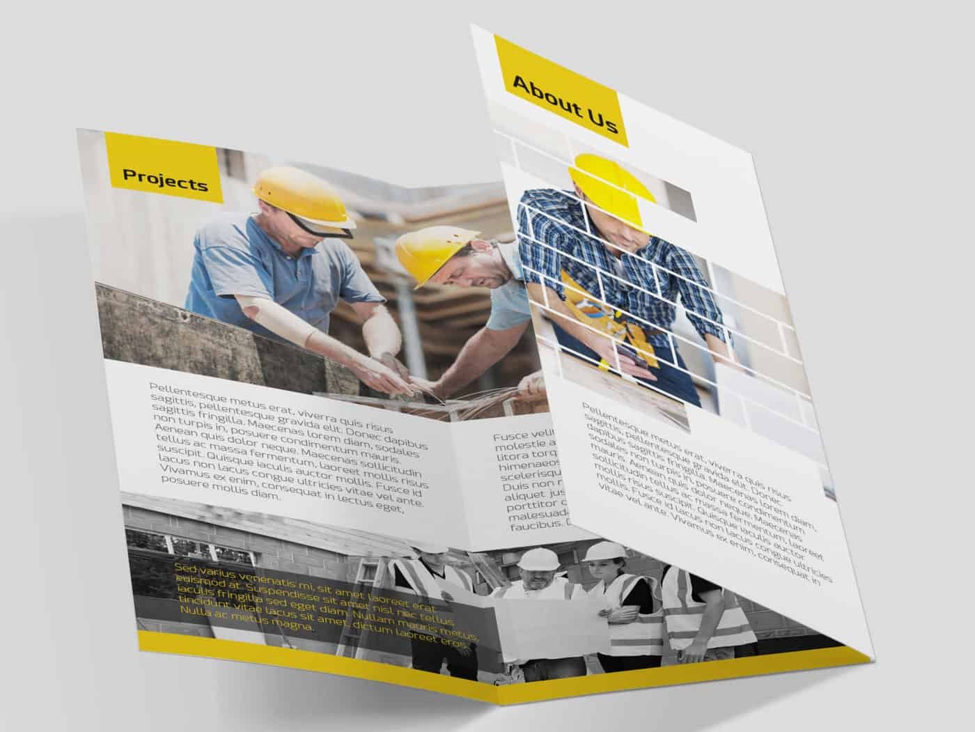 Customizable PSD Construction Trifold Brochure Template 02