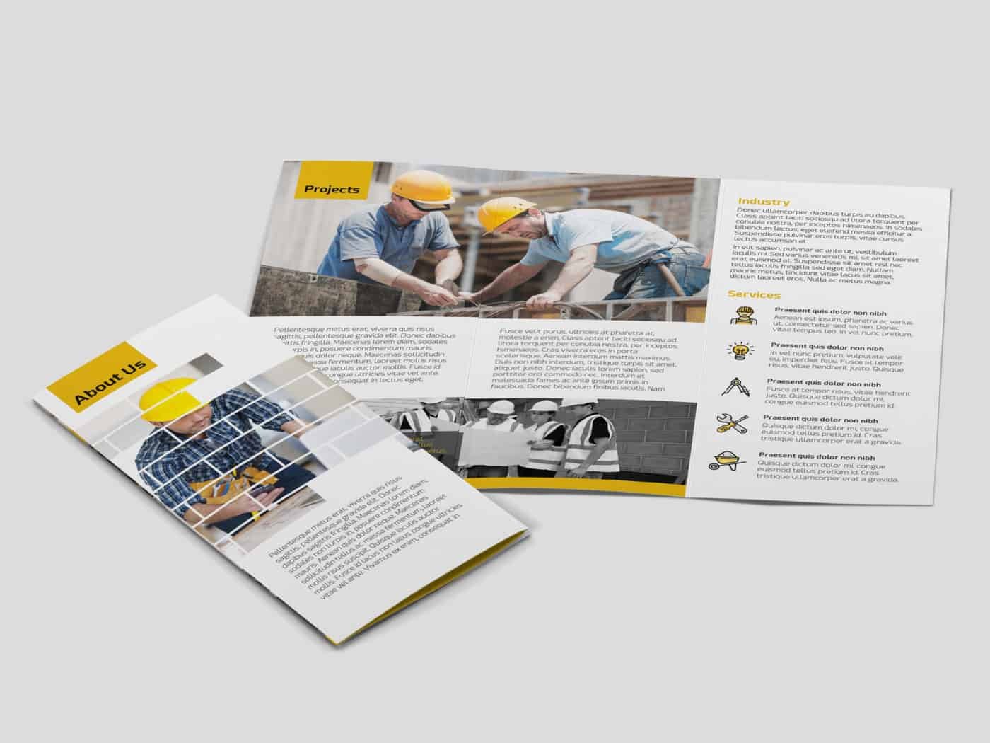 Customizable PSD Construction Trifold Brochure Template 05