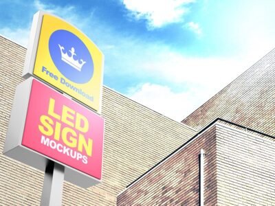 Double Stacking LED Sign Display Mockups